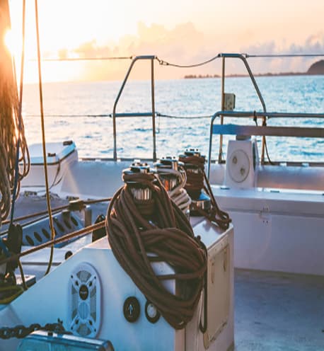 View from the deck of a vessel at sea