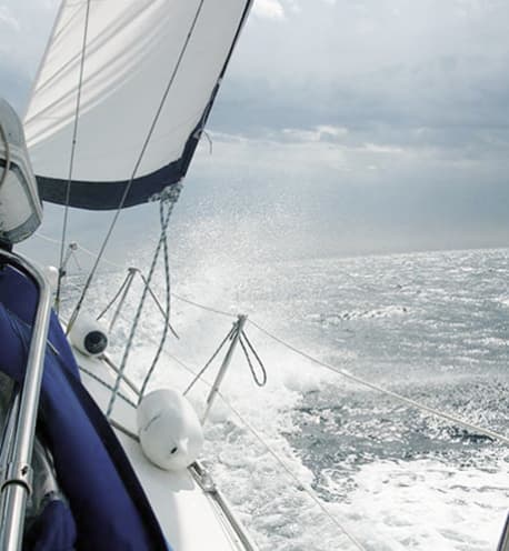 Sailing yacht underway at sea